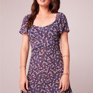 Band of Gypsies Band of the free Purple floral mini Sundress smocked back